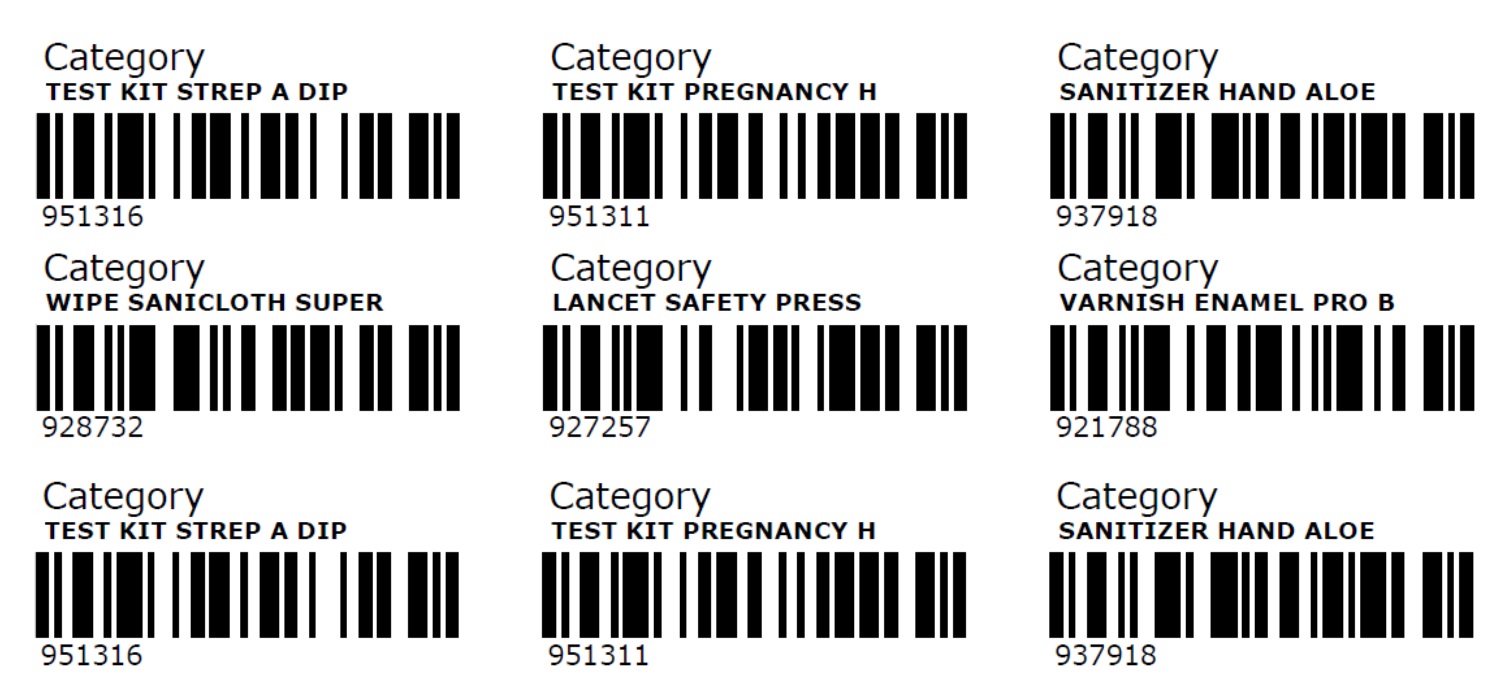 Printable Barcode Labels 7930